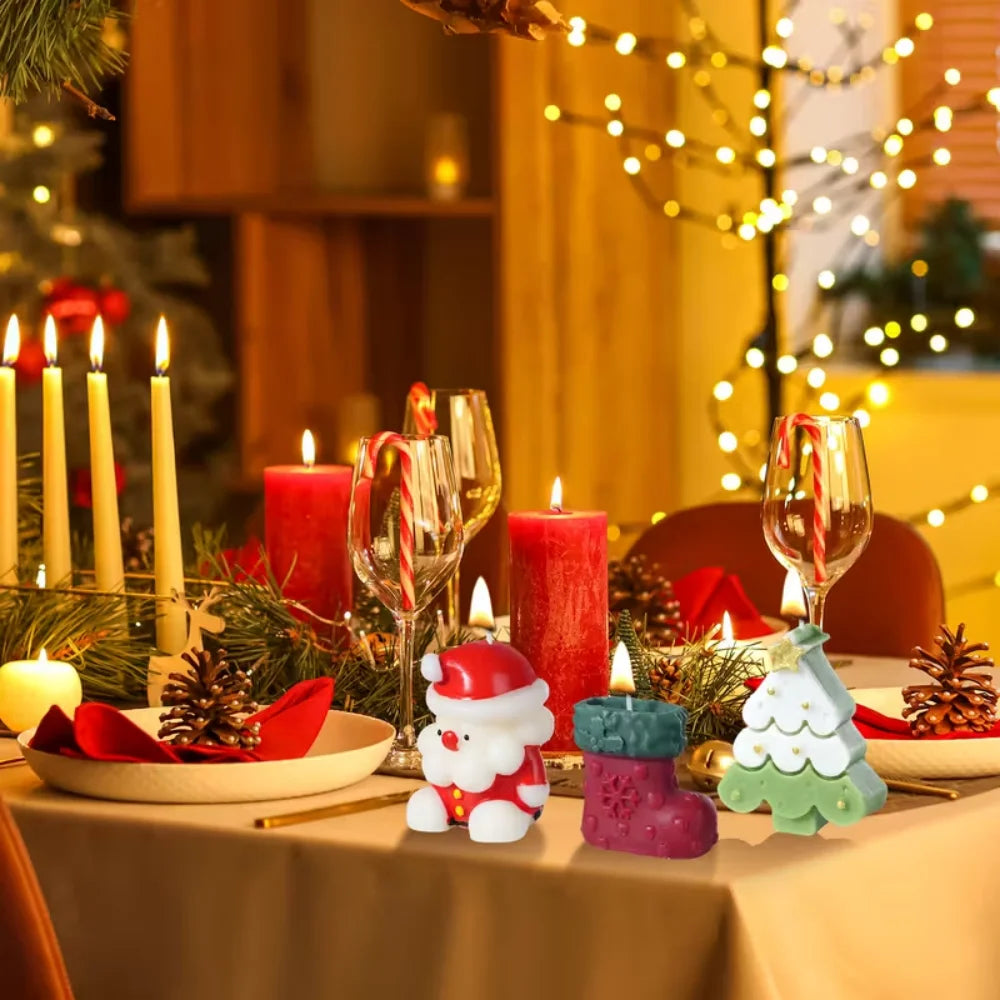 Christmas candles - holiday decorations, soy wax, burning time 8-12 hours, ideal for holiday celebrations and gifts, Christmas