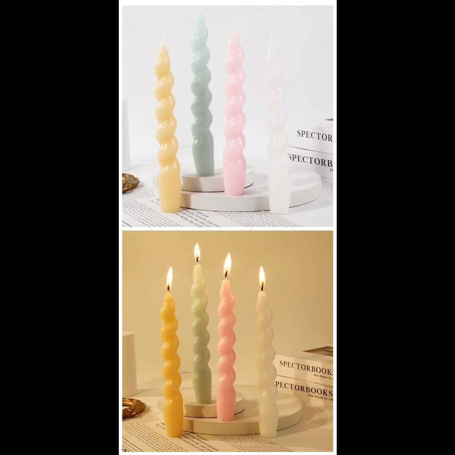 2pcs Ins Style Spiral Long Rod Candle Scented Candle Aromatherapy Soy Wax Candles Wedding Birthday Candle Party Home Decoration