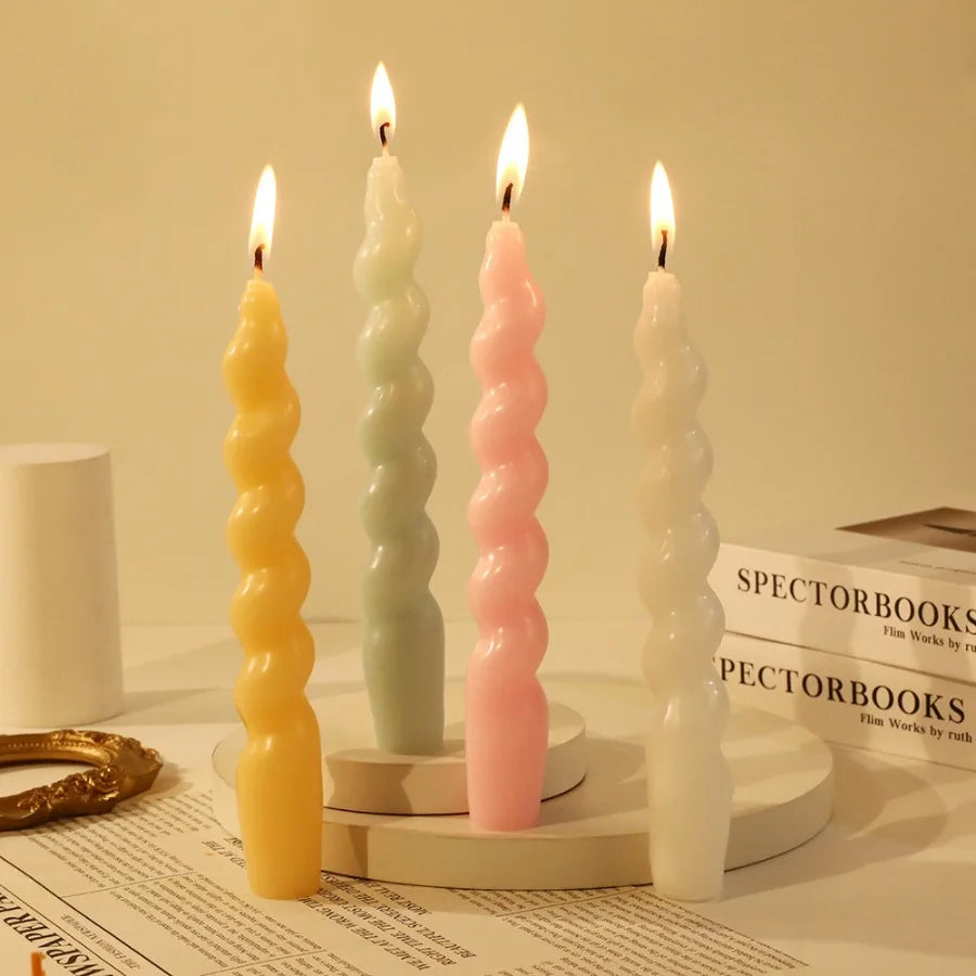 2pcs Ins Style Spiral Long Rod Candle Scented Candle Aromatherapy Soy Wax Candles Wedding Birthday Candle Party Home Decoration