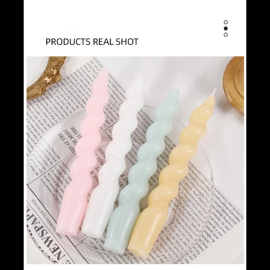 2pcs Ins Style Spiral Long Rod Candle Scented Candle Aromatherapy Soy Wax Candles Wedding Birthday Candle Party Home Decoration