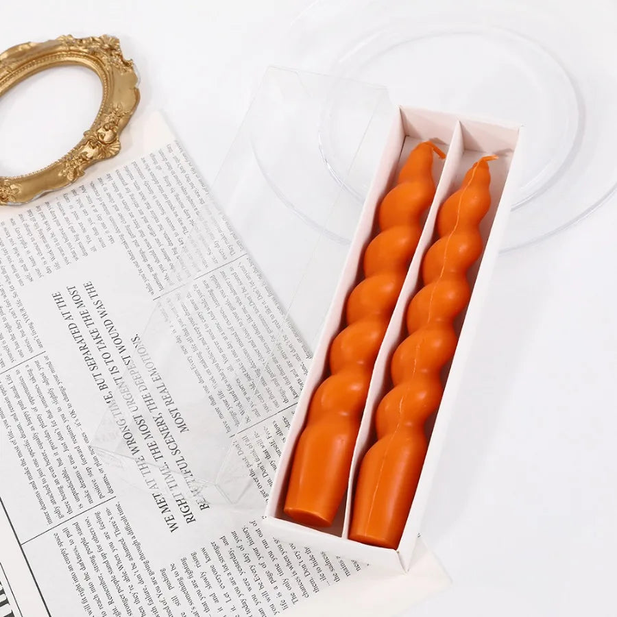 2pcs Ins Style Spiral Long Rod Candle Scented Candle Aromatherapy Soy Wax Candles Wedding Birthday Candle Party Home Decoration