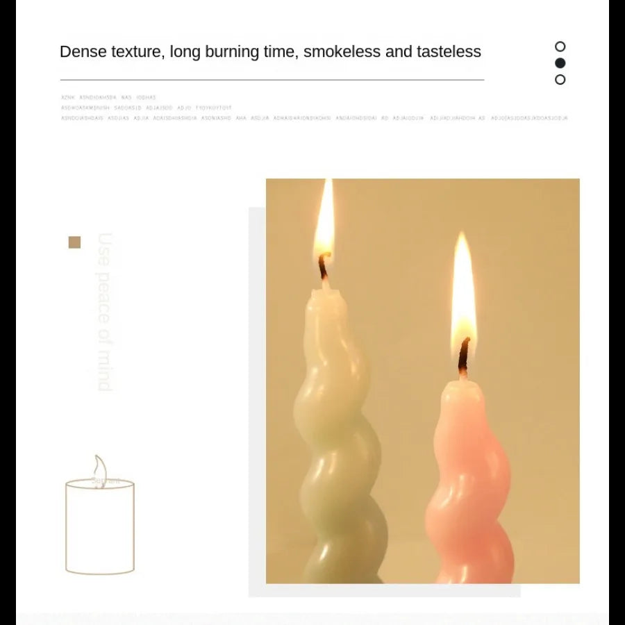 2pcs Ins Style Spiral Long Rod Candle Scented Candle Aromatherapy Soy Wax Candles Wedding Birthday Candle Party Home Decoration