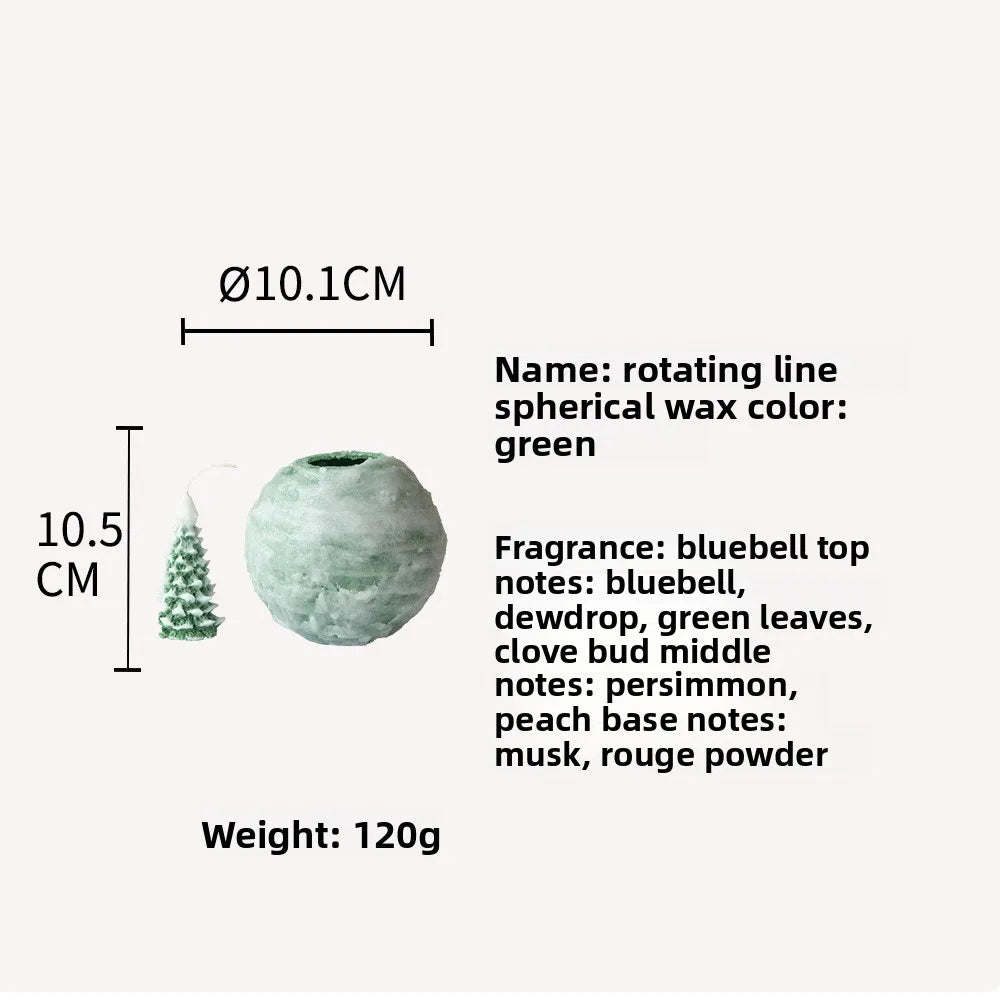 Rotating Line Spherical Aromatherapy Candle Home Decoration High Art Handmade Candle Ornament Creative