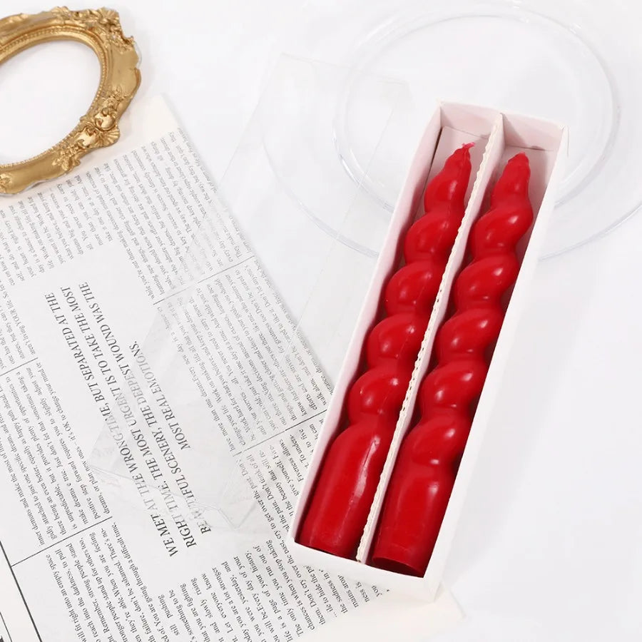 2pcs Ins Style Spiral Long Rod Candle Scented Candle Aromatherapy Soy Wax Candles Wedding Birthday Candle Party Home Decoration
