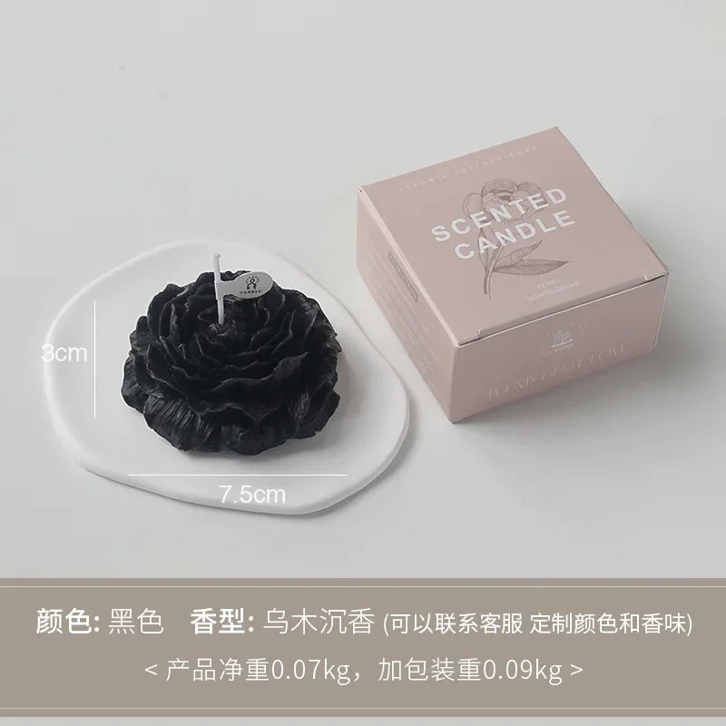 Creative Peony Candle Floral Fragrance Mothers Day Gift Idea Handmade Soy Wax Aromatherapy for Home Decor Favor Present