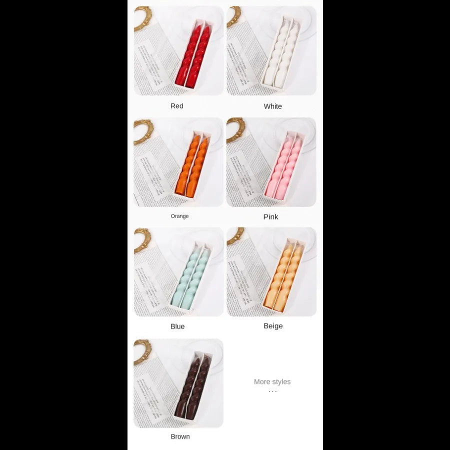 2pcs Ins Style Spiral Long Rod Candle Scented Candle Aromatherapy Soy Wax Candles Wedding Birthday Candle Party Home Decoration