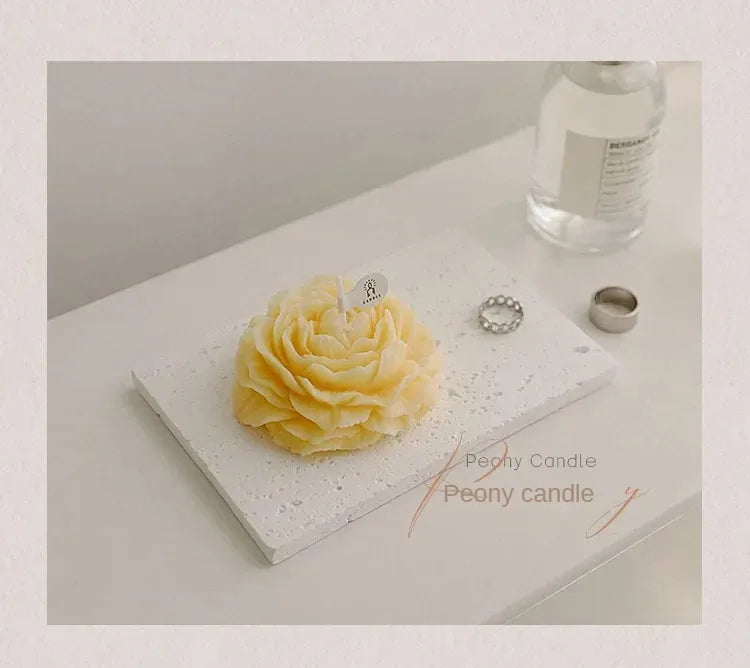 Creative Peony Candle Floral Fragrance Mothers Day Gift Idea Handmade Soy Wax Aromatherapy for Home Decor Favor Present