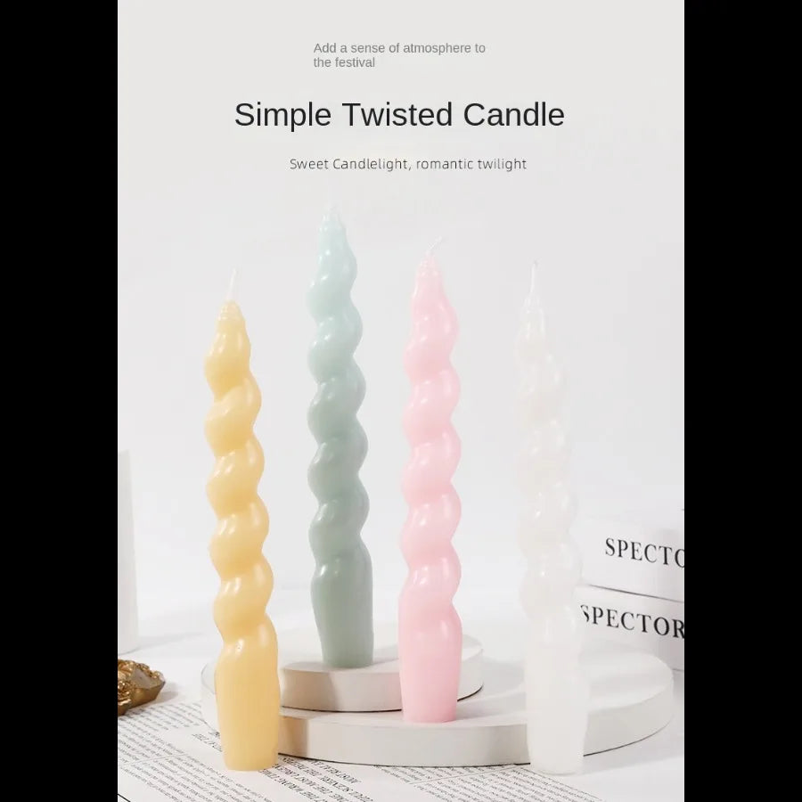 2pcs Ins Style Spiral Long Rod Candle Scented Candle Aromatherapy Soy Wax Candles Wedding Birthday Candle Party Home Decoration