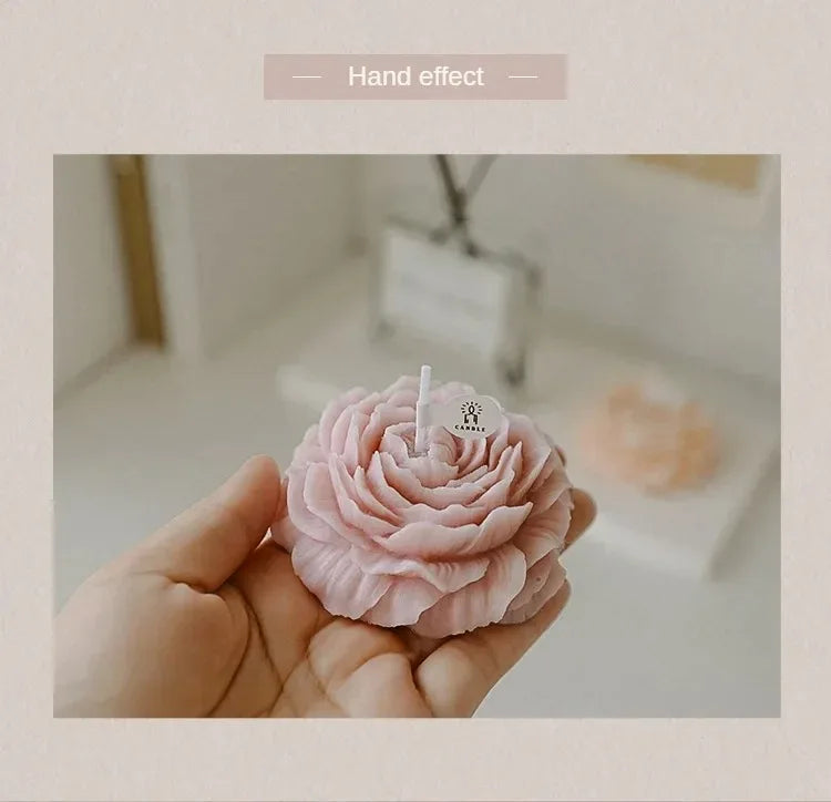 Creative Peony Candle Floral Fragrance Mothers Day Gift Idea Handmade Soy Wax Aromatherapy for Home Decor Favor Present
