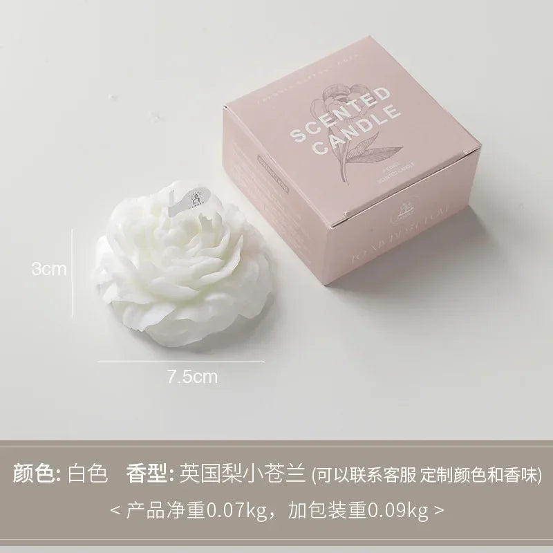 Creative Peony Candle Floral Fragrance Mothers Day Gift Idea Handmade Soy Wax Aromatherapy for Home Decor Favor Present