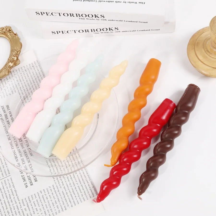 2pcs Ins Style Spiral Long Rod Candle Scented Candle Aromatherapy Soy Wax Candles Wedding Birthday Candle Party Home Decoration