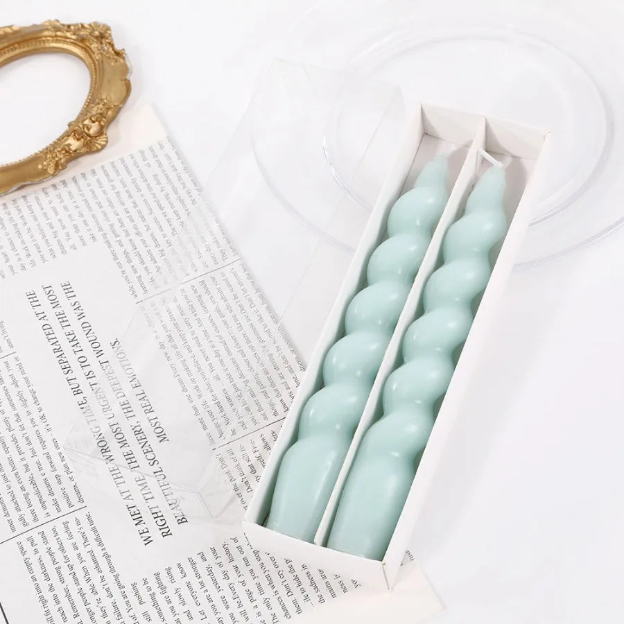 2pcs Ins Style Spiral Long Rod Candle Scented Candle Aromatherapy Soy Wax Candles Wedding Birthday Candle Party Home Decoration